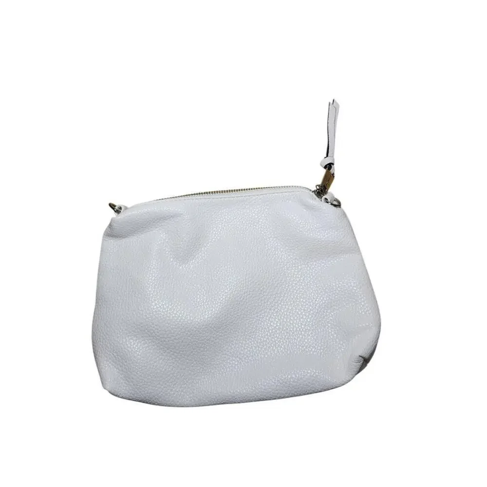 STEVE MADDEN White Textured Pouch Bag
